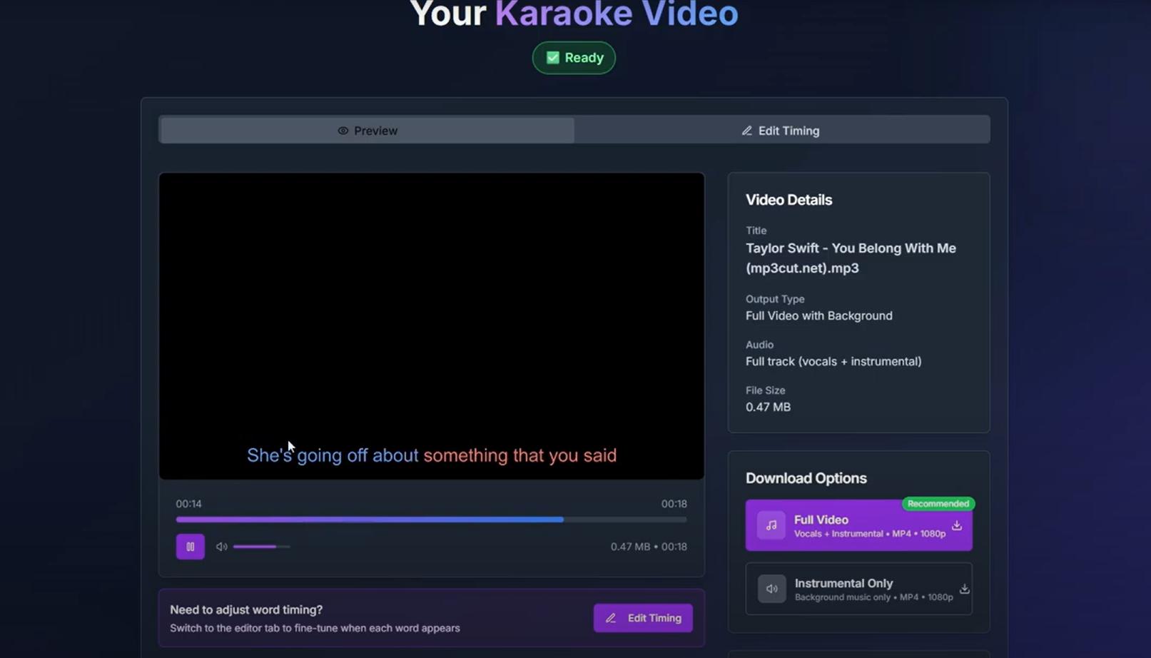 Auto Karaoke Video Generator preview